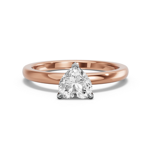 Image for Heart Four Prong Ring with Solitaire band