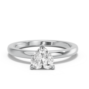 Image for Heart Four Prong Ring with Solitaire band