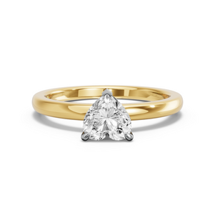 Image for Heart Four Prong Ring with Solitaire band