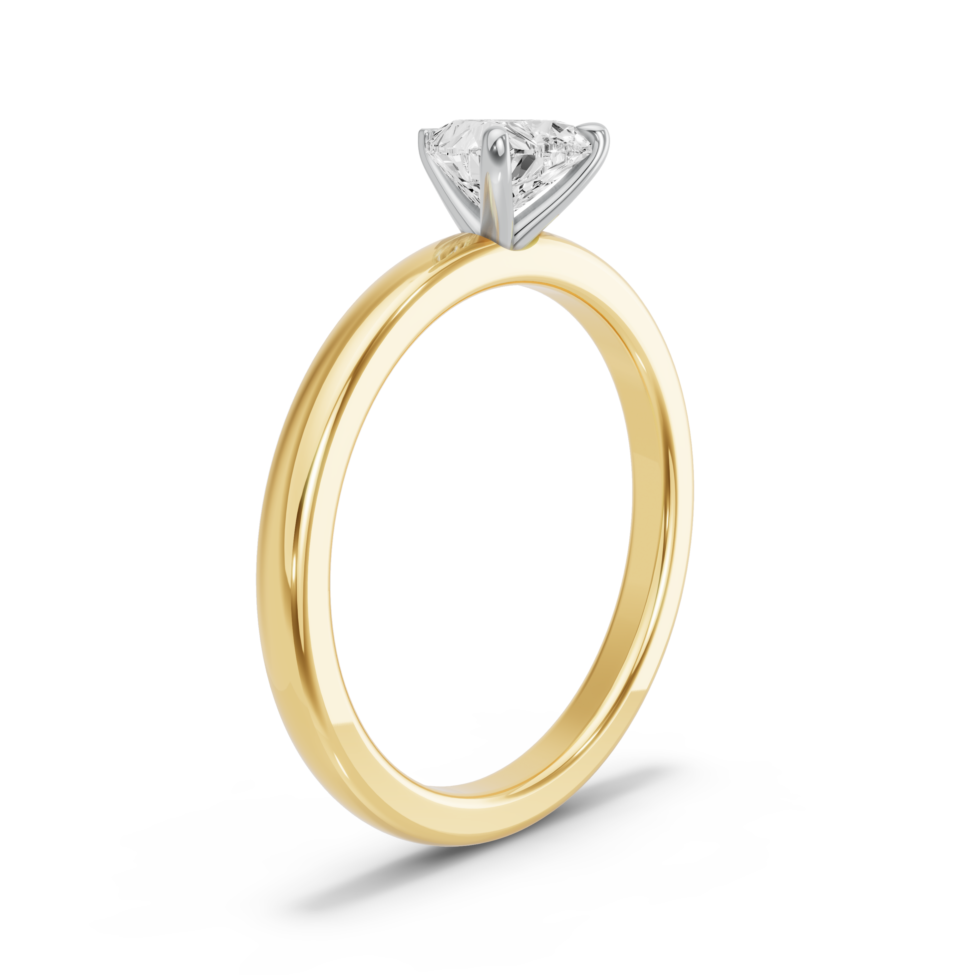 Image for heart-four-prong-ring-with-solitaire-band-in-14k-two-tone-yellow-gold
