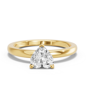 Image for Heart Four Prong Ring with Solitaire band