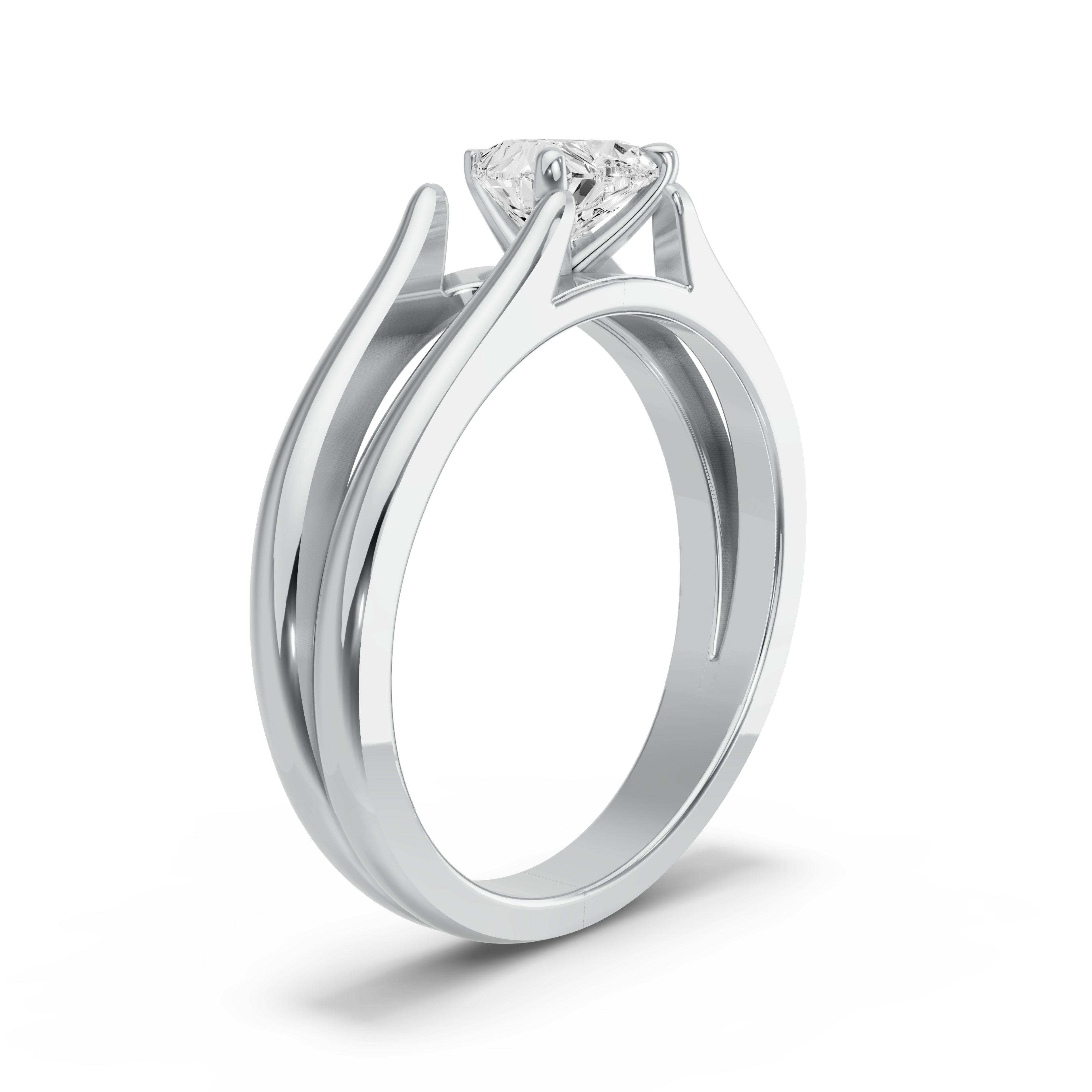 Image for heart-four-prong-ring-with-split-ring-solitaire-band-in-950-platinum