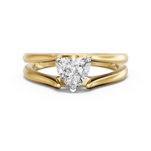 Image for Heart Four Prong Ring with Split Ring Solitaire band