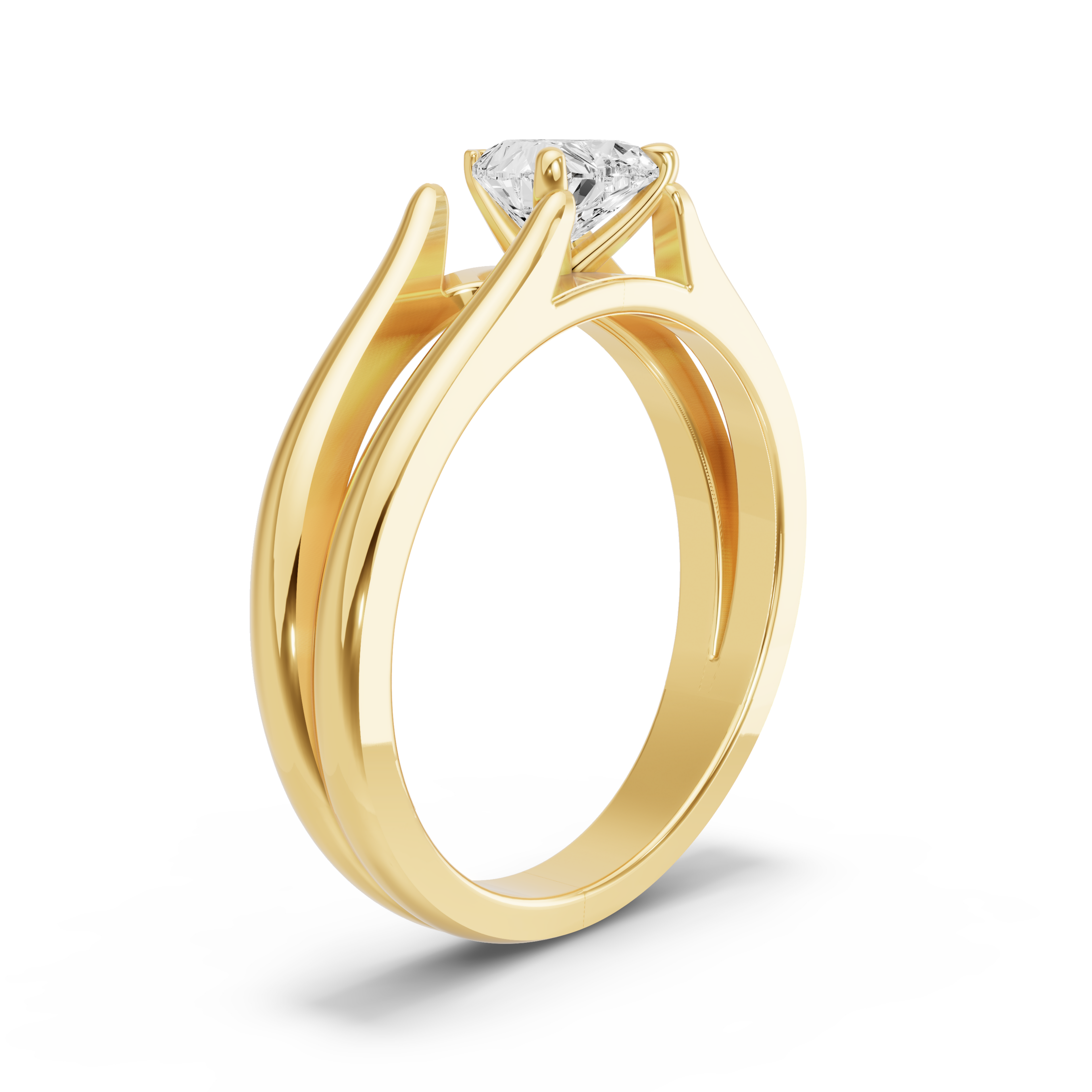 Image for heart-four-prong-ring-with-split-ring-solitaire-band-in-14k-yellow-gold