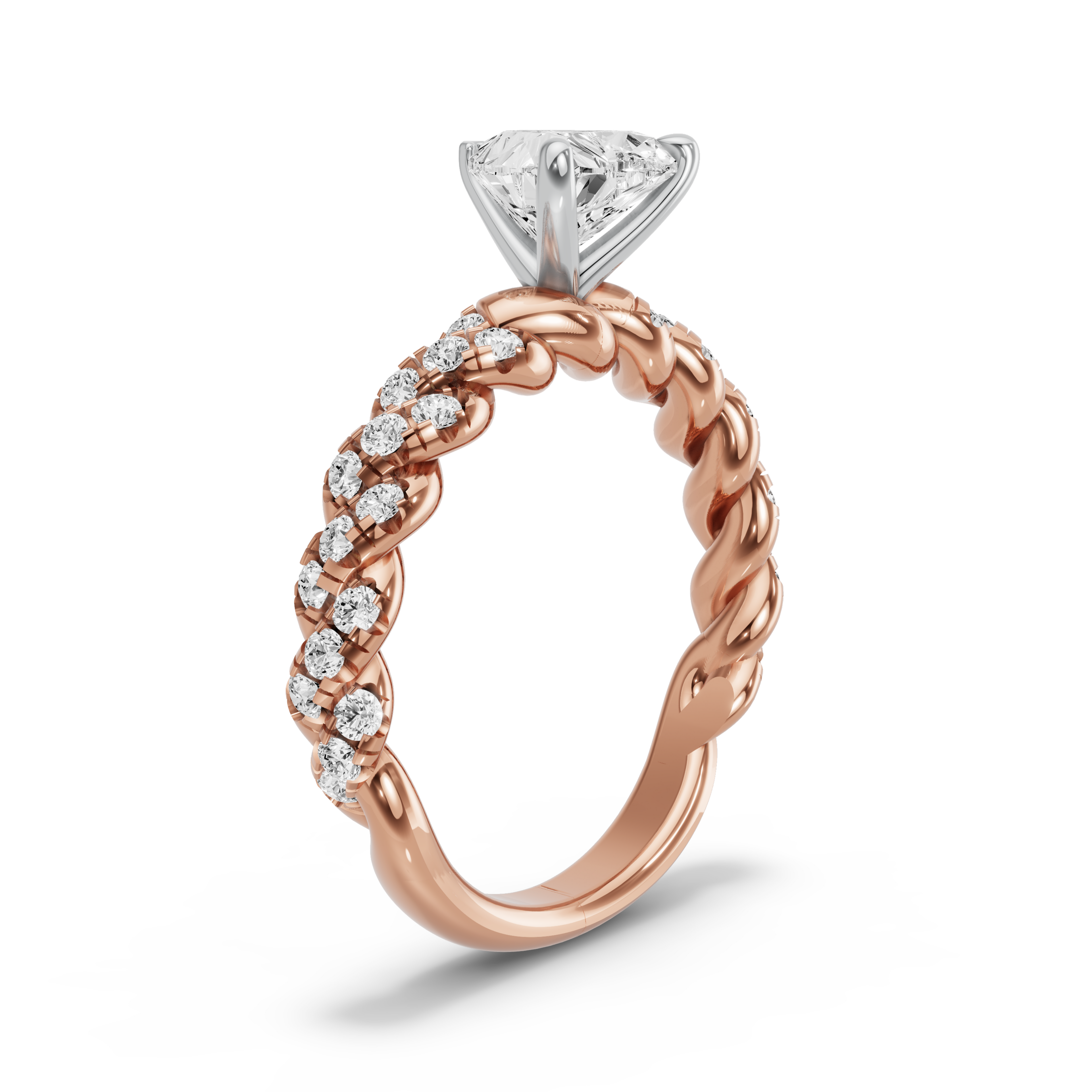 Image for heart-four-prong-ring-with-twist-pave-band-in-18k-two-tone-rose-gold