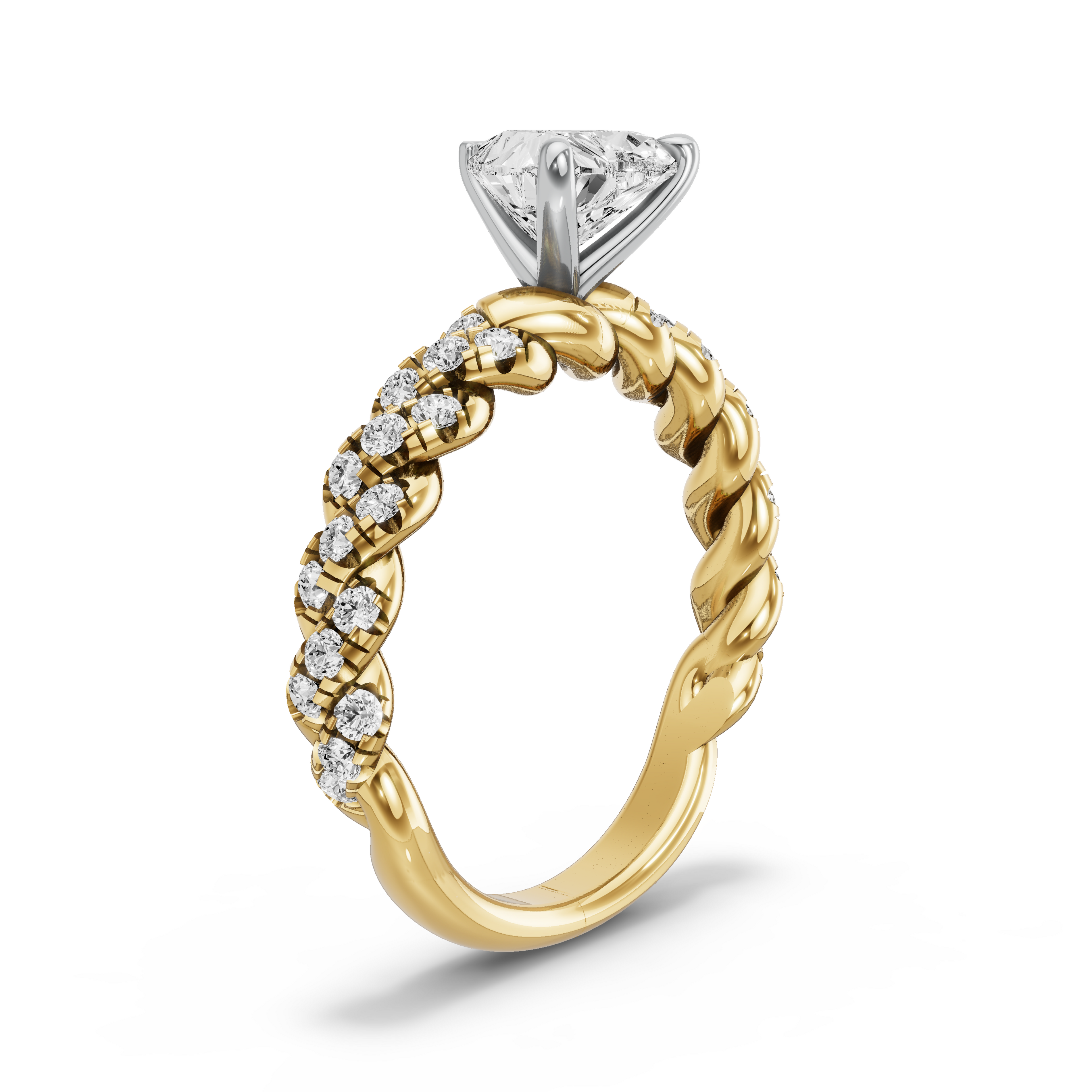 Image for heart-four-prong-ring-with-twist-pave-band-in-14k-two-tone-yellow-gold