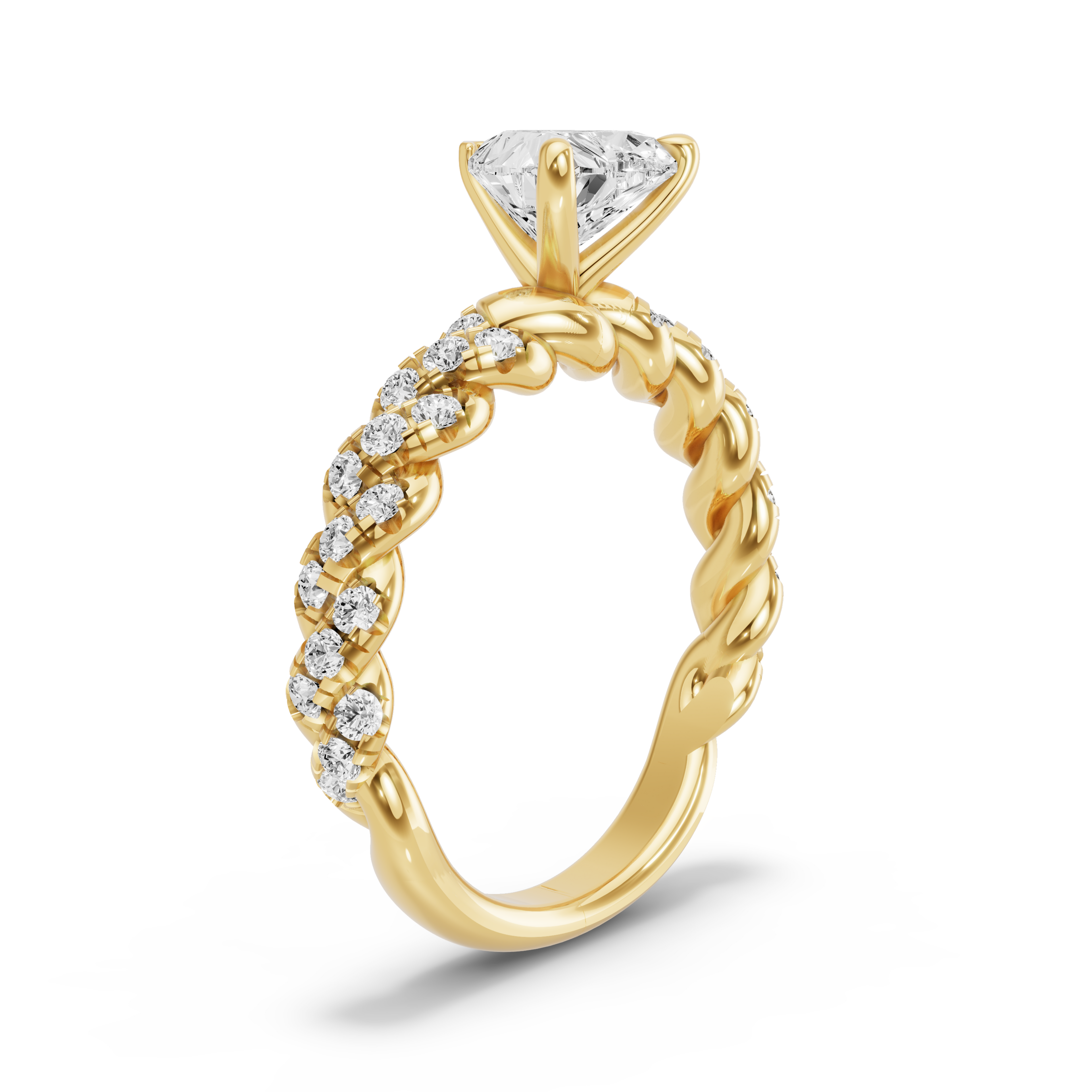 Image for heart-four-prong-ring-with-twist-pave-band-in-18k-yellow-gold