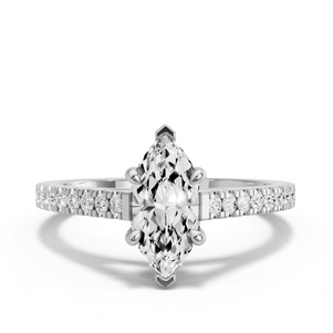 Image for Marquise Four Prong Ring with Cathedral Pave band
