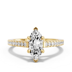 Image for Marquise Four Prong Ring with Cathedral Pave band