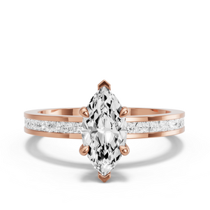 Image for Marquise Four Prong Ring with Channel band