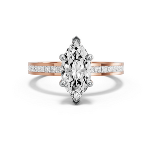 Image for Marquise Four Prong Ring with Channel band