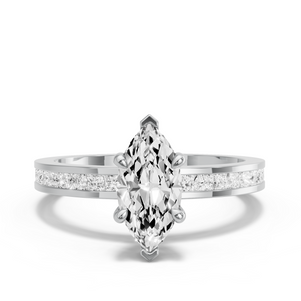 Image for Marquise Four Prong Ring with Channel band
