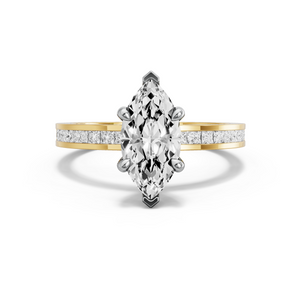 Image for Marquise Four Prong Ring with Channel band
