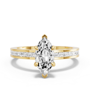 Image for Marquise Four Prong Ring with Channel band
