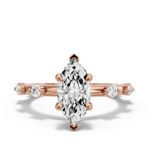 Image for Marquise Four Prong Ring with Floating Station band