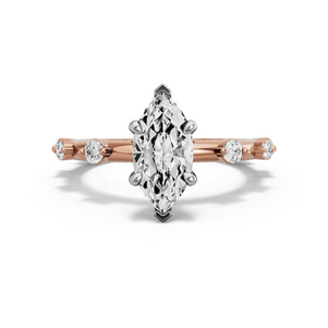 Image for Marquise Four Prong Ring with Floating Station band