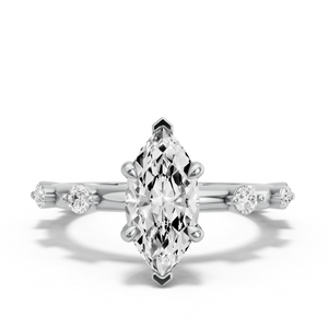 Image for Marquise Four Prong Ring with Floating Station band