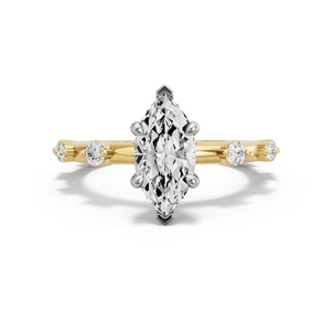 Image for Marquise Four Prong Ring with Floating Station band