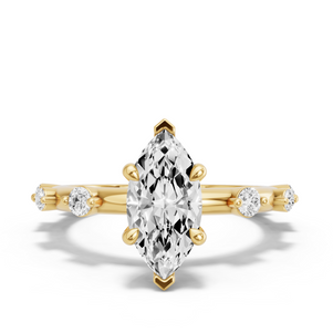 Image for Marquise Four Prong Ring with Floating Station band