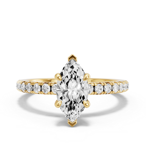 Image for Marquise Four Prong Ring with French Pave band