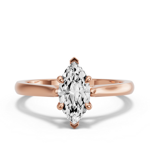Image for Marquise Four Prong Ring with Knife Edge Cathedral band