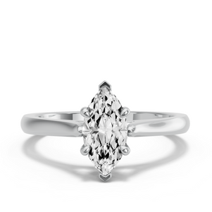 Image for Marquise Four Prong Ring with Knife Edge Cathedral band
