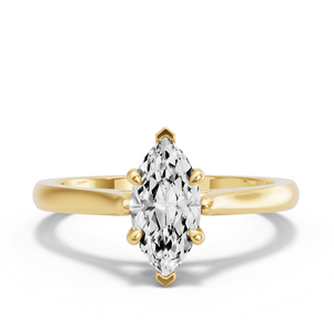 Image for Marquise Four Prong Ring with Knife Edge Cathedral band