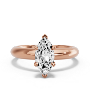 Image for Marquise Four Prong Ring with Knife Edge Solitaire band