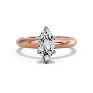 Image for Marquise Four Prong Ring with Knife Edge Solitaire band
