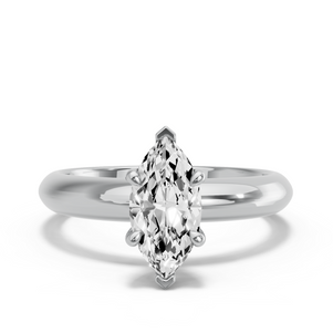 Image for Marquise Four Prong Ring with Knife Edge Solitaire band