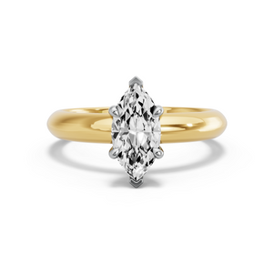 Image for Marquise Four Prong Ring with Knife Edge Solitaire band