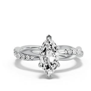 Image for Marquise Four Prong Ring with Rope Pave band