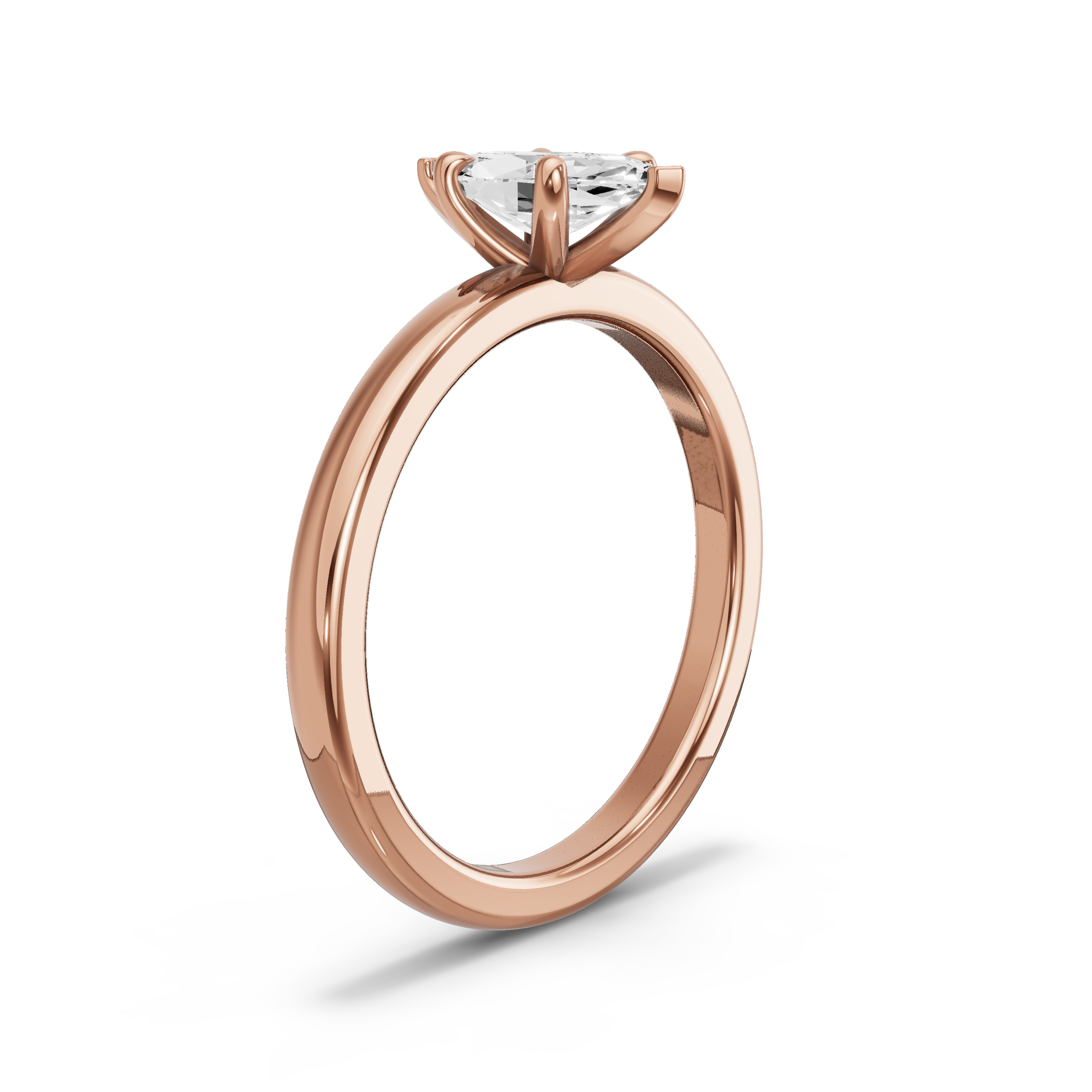 Image for Marquise Four Prong Ring with Solitaire band in 14K Rose Gold