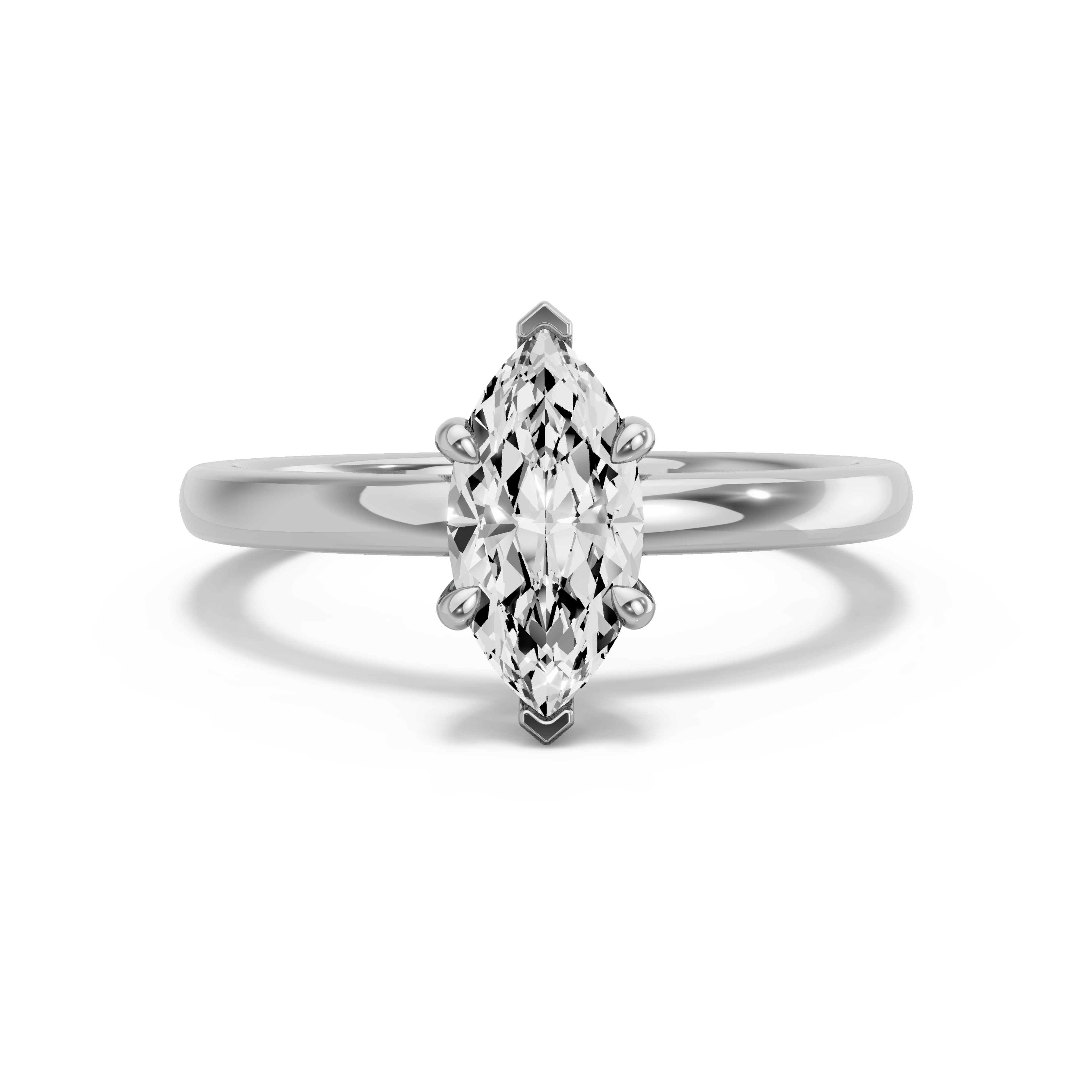 Image for Marquise Four Prong Ring with Solitaire band in 950 Platinum