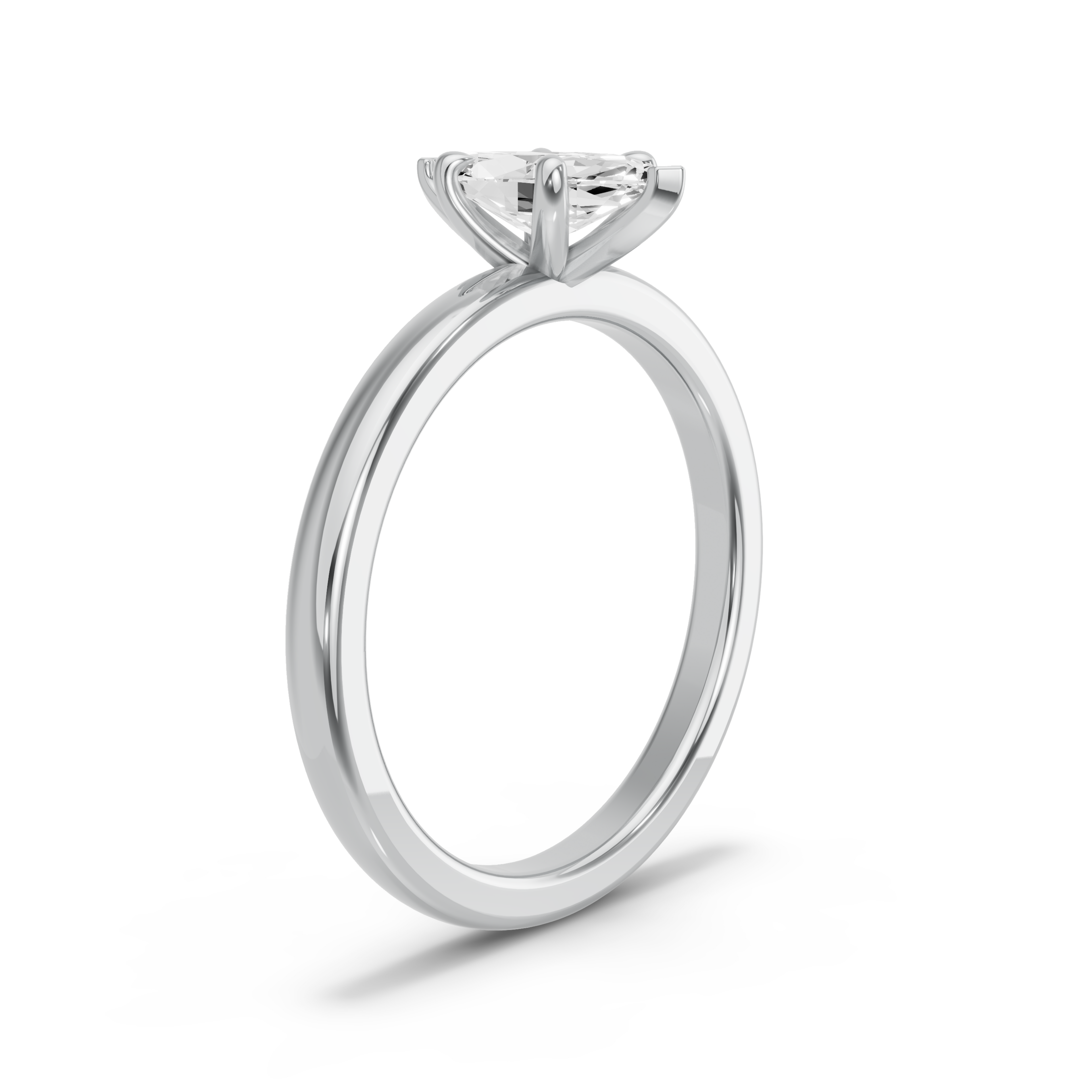 Image for Marquise Four Prong Ring with Solitaire band in 950 Platinum