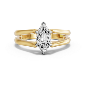Image for Marquise Four Prong Ring with Split Ring Solitaire band