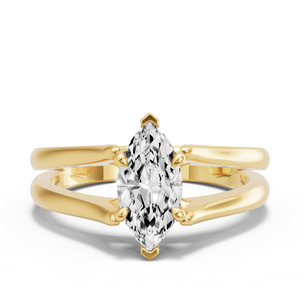 Image for Marquise Four Prong Ring with Split Ring Solitaire band