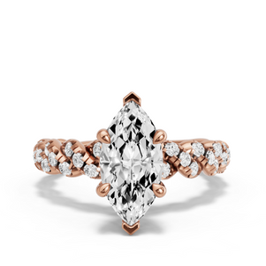 Image for Marquise Four Prong Ring with Twist Pave band