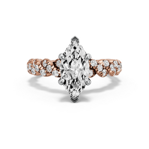 Image for Marquise Four Prong Ring with Twist Pave band