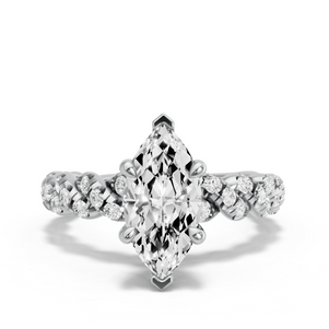 Image for Marquise Four Prong Ring with Twist Pave band