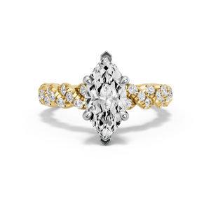 Image for Marquise Four Prong Ring with Twist Pave band