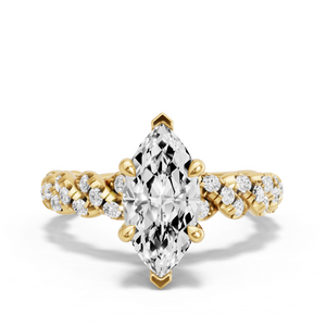 Image for Marquise Four Prong Ring with Twist Pave band
