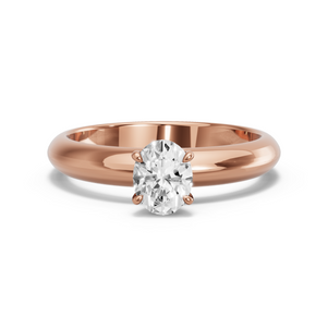 Image for Oval Four Prong Ring with Knife Edge Solitaire band