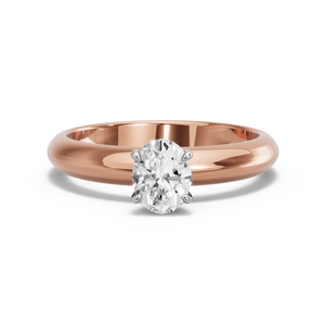Image for Oval Four Prong Ring with Knife Edge Solitaire band