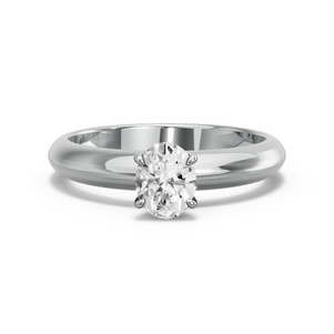 Image for Oval Four Prong Ring with Knife Edge Solitaire band
