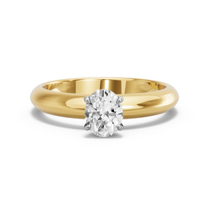 Image for Oval Four Prong Ring with Knife Edge Solitaire band