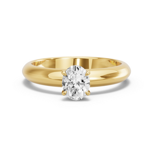Image for Oval Four Prong Ring with Knife Edge Solitaire band