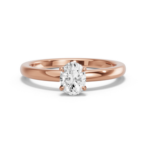 Image for Oval Four Prong Ring with Solitaire band