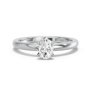 Image for Oval Four Prong Ring with Solitaire band