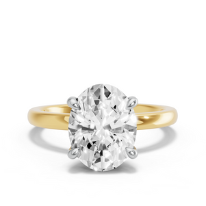 Image for Oval Four Prong Ring with Solitaire band